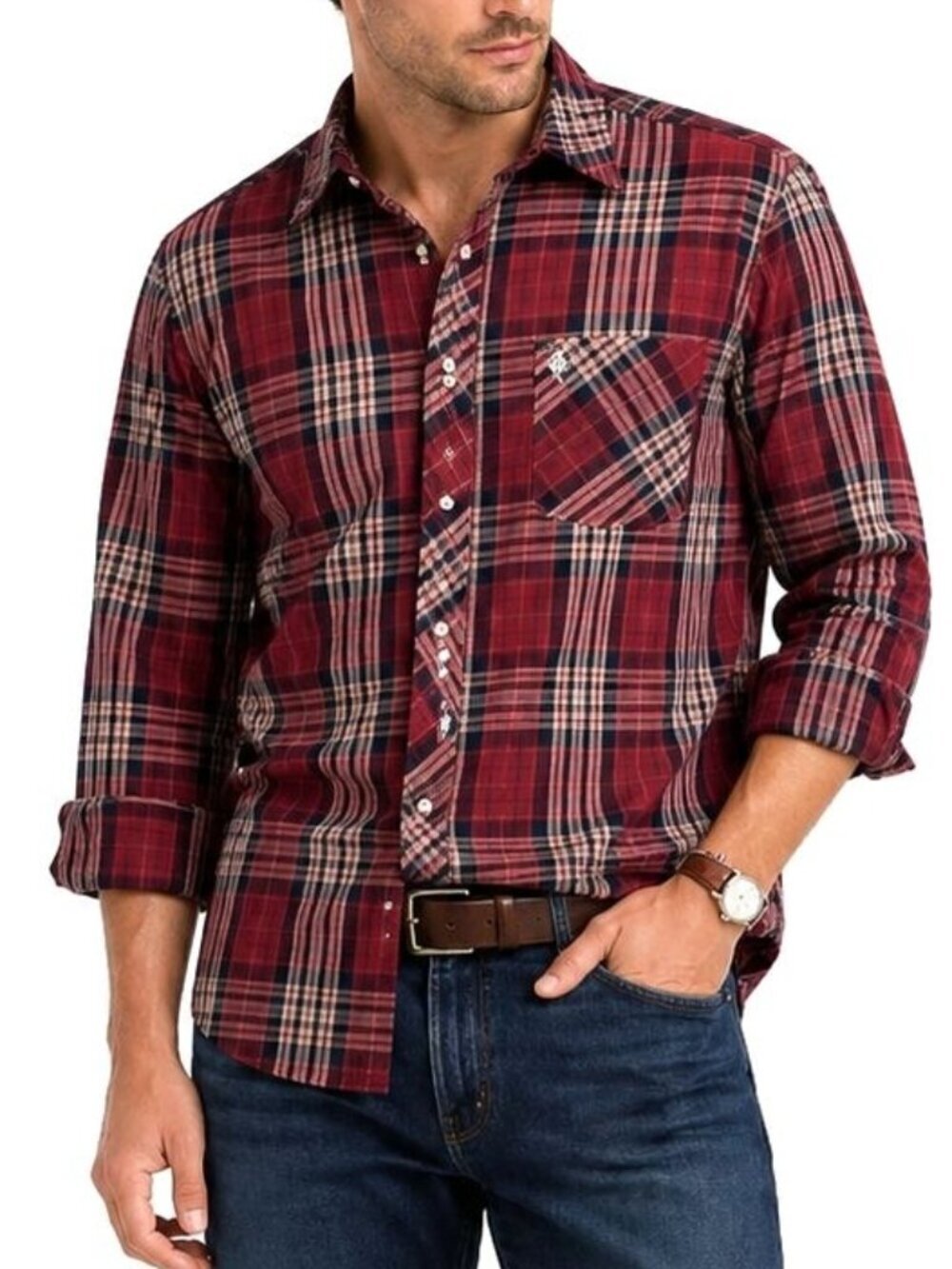 Burberry London Shirt Casual Red Plaid Button Up